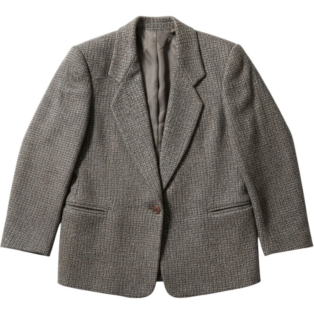 Harris Tweed Blazer 12 Brown Handwoven Scottish Wool Vintage Jacket Academia